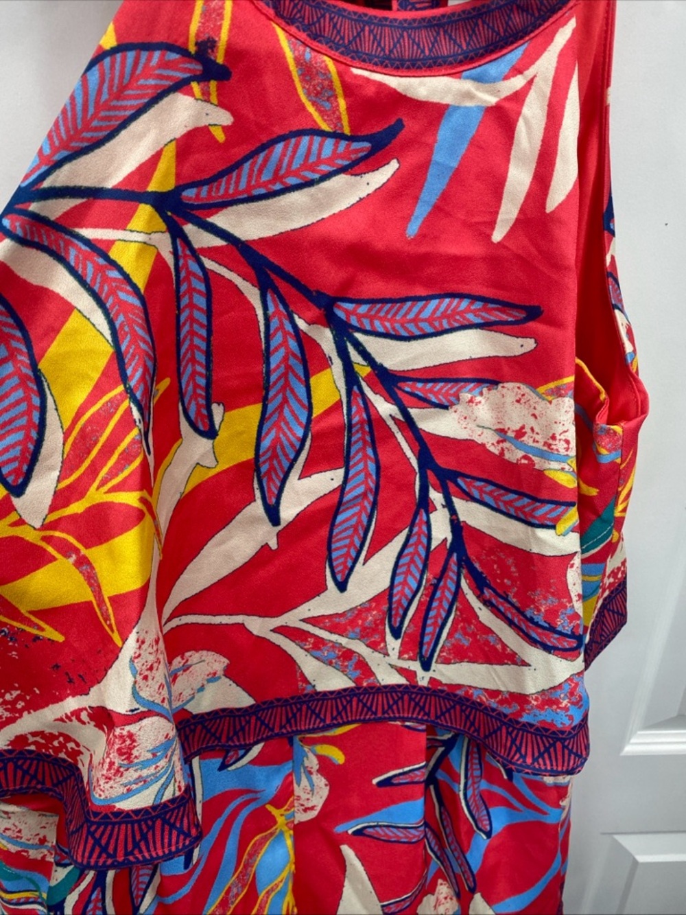 Flying Tomato Tropical Floral Print Shorts Romper Large Ruffle Sleeveless Spring - Picture 3 of 8